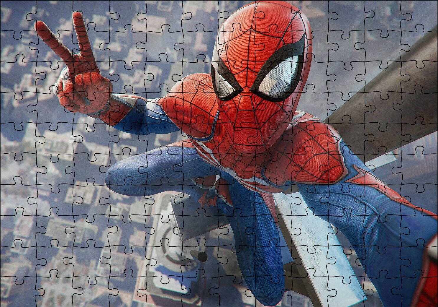 Zafer İşaretli Örümcek Adam Puzzle Yapboz MDF Ahşap 120 Parça 24 cm X 34 cm