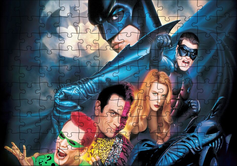 Batman Forever Karakterler Puzzle Yapboz MDF Ahşap 120 Parça 24 cm X 34 cm