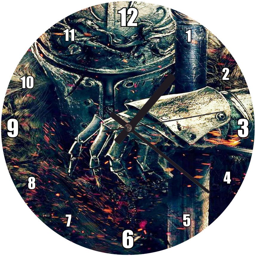 Dark Souls 2 Savaşçı Şövalye Mdf Ahşap Duvar Saati 50 cm Çap
