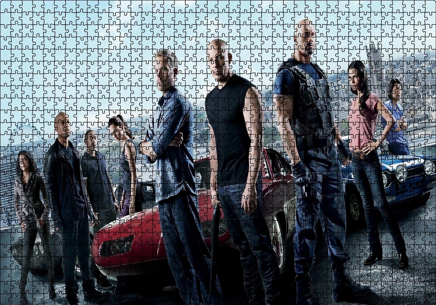Fast and Furious Paul Walker Hızlı Yaşa Genç Öl Puzzle Yapboz MDF Ahşap 1000 Parça 49 cm X 68 cm