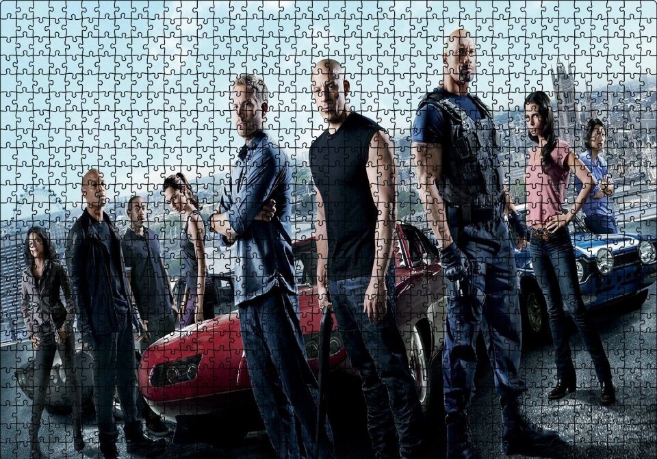 Fast and Furious Paul Walker Hızlı Yaşa Genç Öl Puzzle Yapboz MDF Ahşap 1000 Parça 49 cm X 68 cm