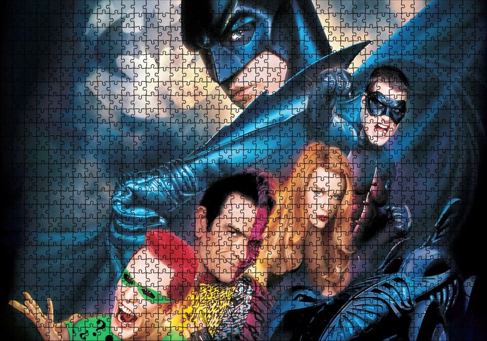 Batman Forever Karakterler Puzzle Yapboz MDF Ahşap 1000 Parça 49 cm X 68 cm
