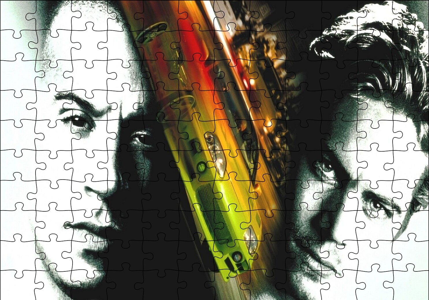 Hızlı Ve Öfkeli Film Afişi Puzzle Yapboz MDF Ahşap 120 Parça 24 cm X 34 cm