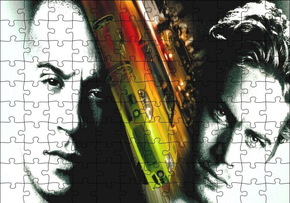 Hızlı Ve Öfkeli Film Afişi Puzzle Yapboz MDF Ahşap 120 Parça 24 cm X 34 cm