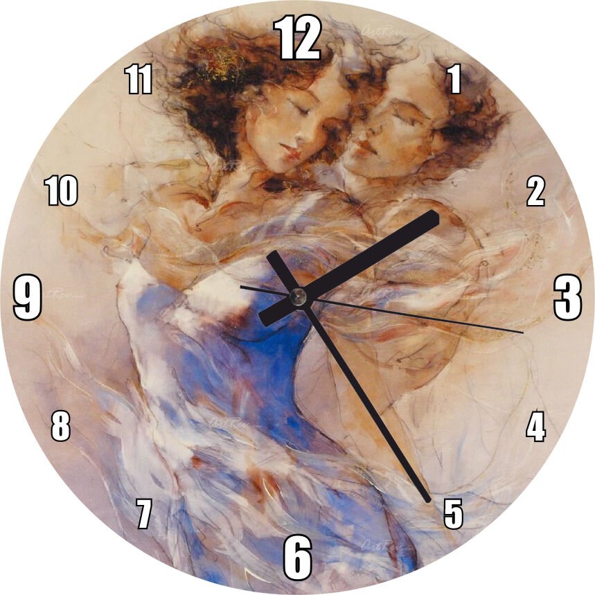 Aşkın Çıplalığı Çizim Görseli  Mdf Ahşap Duvar Saati