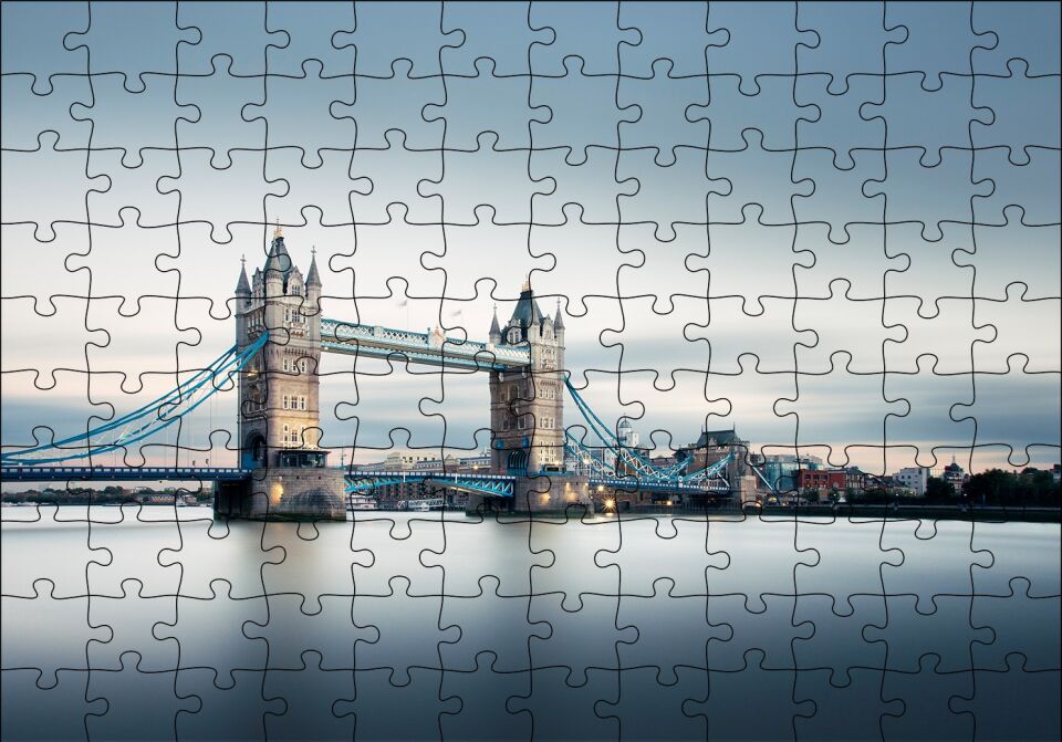 Londra Tower Bridge Puzzle Yapboz MDF Ahşap