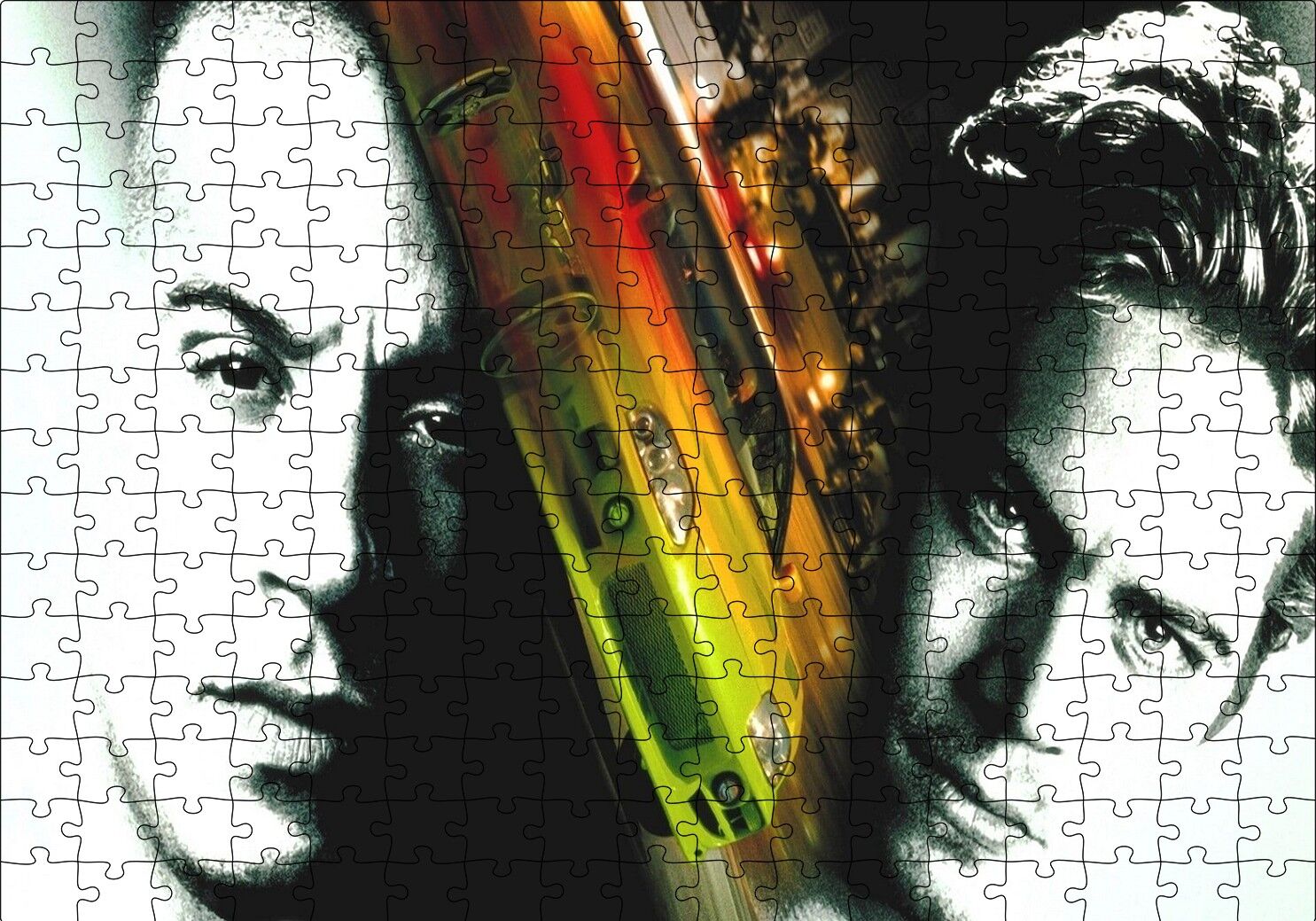 Hızlı Ve Öfkeli Film Afişi Puzzle Yapboz MDF Ahşap 255 Parça 34 cm X 49 cm