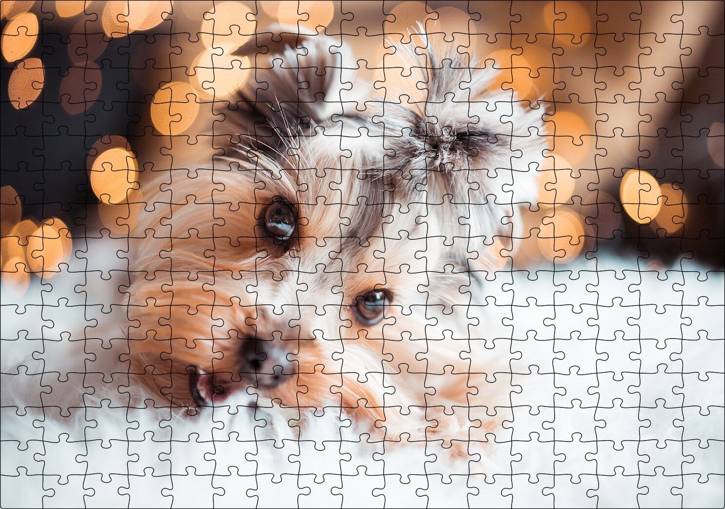 Sevimli Yorkshire Terrier Puzzle Yapboz MDF Ahşap 255 Parça 34 cm X 49 cm