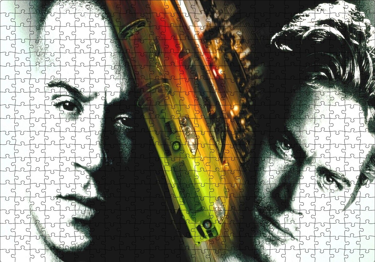 Hızlı Ve Öfkeli Film Afişi Puzzle Yapboz MDF Ahşap 500 Parça 49 cm X 68 cm