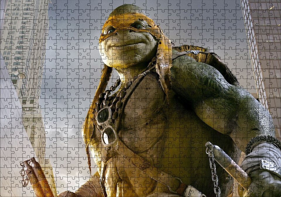 Ninja Kaplumbağalar Michalengelo Puzzle Yapboz MDF Ahşap 500 Parça 49 cm X 68 cm
