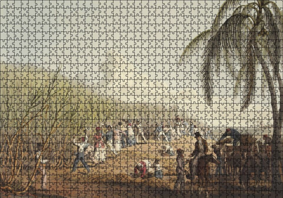 Amerikan Kasabasında Tarlada Çalışan Köleler Puzzle Yapboz MDF Ahşap 1000 Parça 49 cm X 68 cm