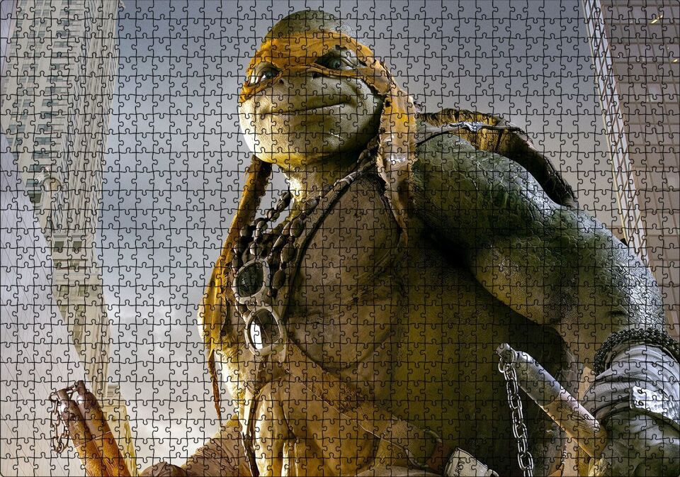 Ninja Kaplumbağalar Michalengelo Puzzle Yapboz MDF Ahşap 1000 Parça 49 cm X 68 cm
