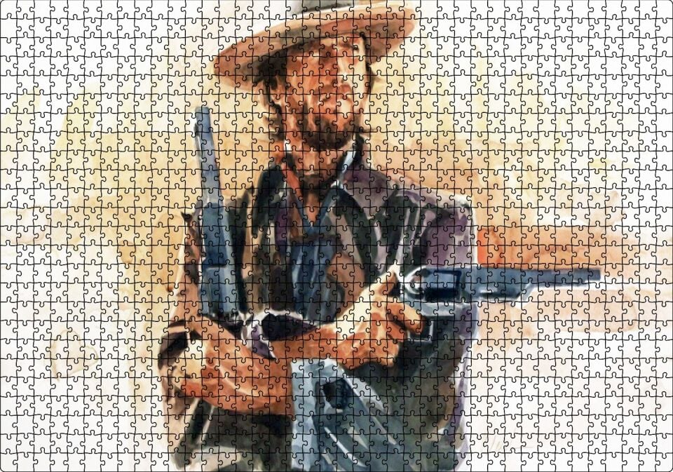 t Eastwood, Sanat Görsel, Puzzle Yapboz MDF Ahşap 1000 Parça 49 cm X 68 cm