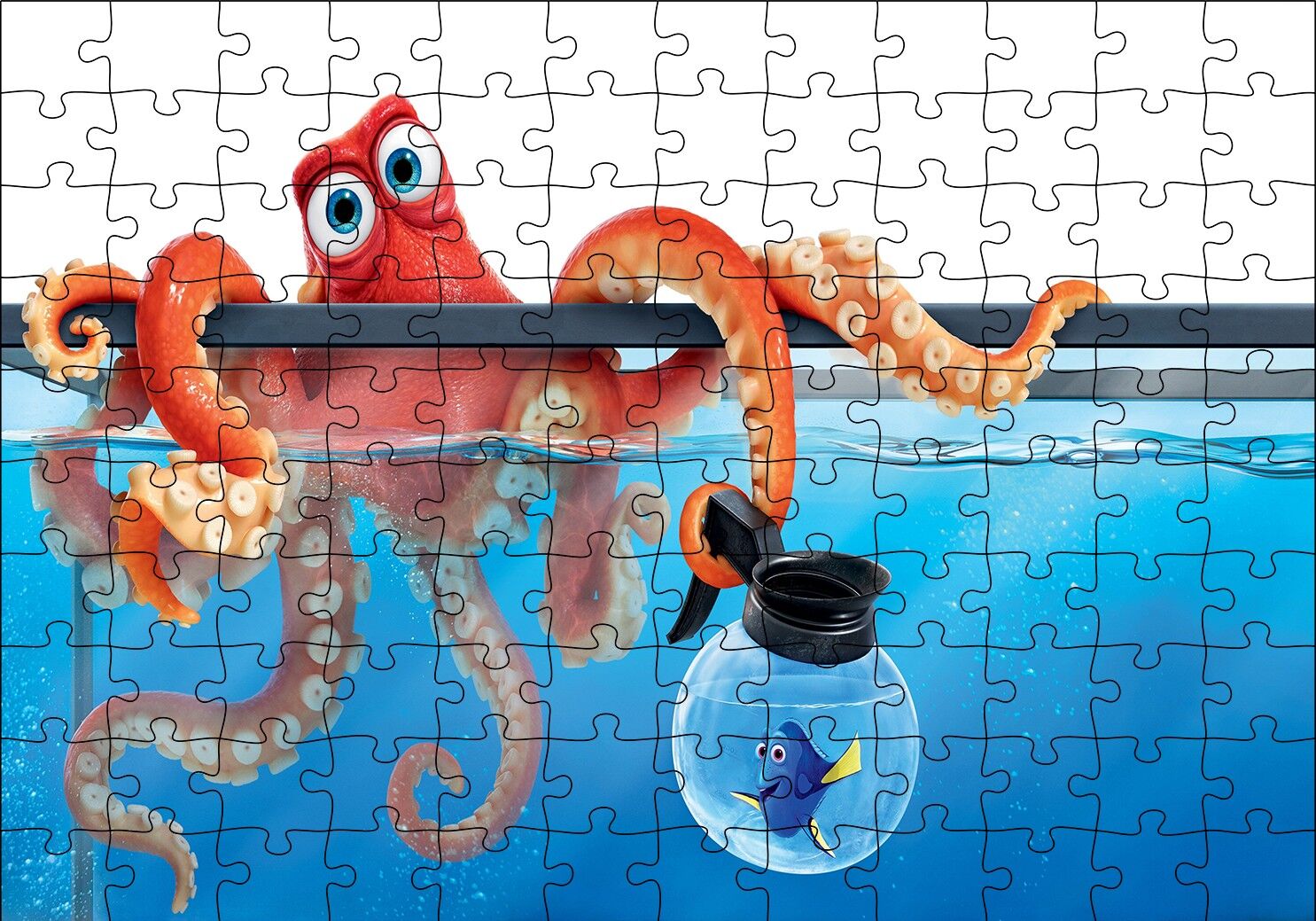 Finding Dory Ahtapot Puzzle Yapboz MDF Ahşap 120 Parça 24 cm X 34 cm