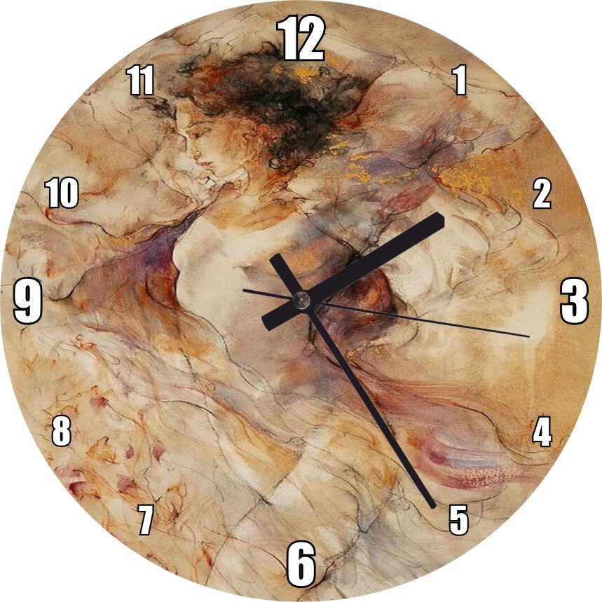 Çizim Çıplak Kadın Figürü  Mdf Ahşap Duvar Saati