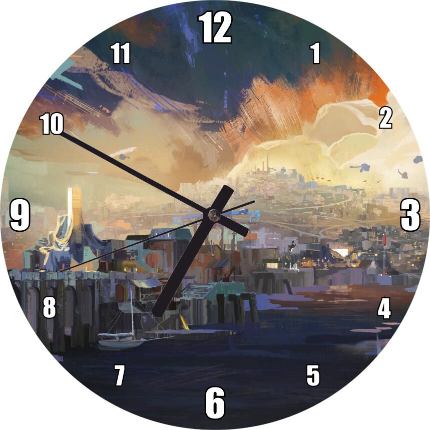 Disco Elysium Sanat Eseri Aleksander Rostov Oyun Sanat Görseli Mdf Ahşap Duvar Saati 30 cm Çap