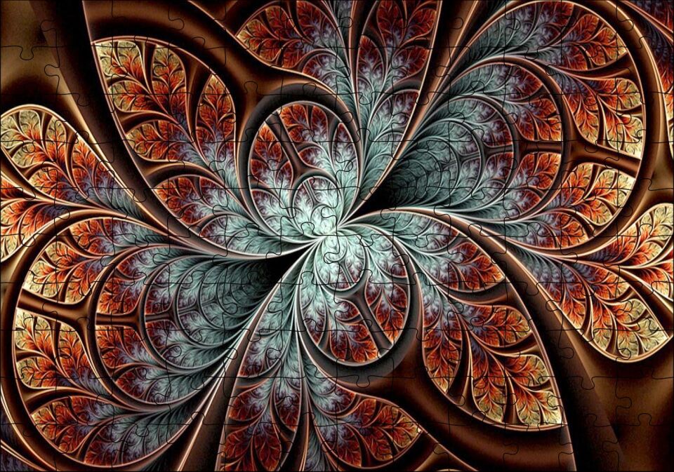 Eski Portekiz Dekoratif Fayans Görseli Puzzle Yapboz MDF Ahşap