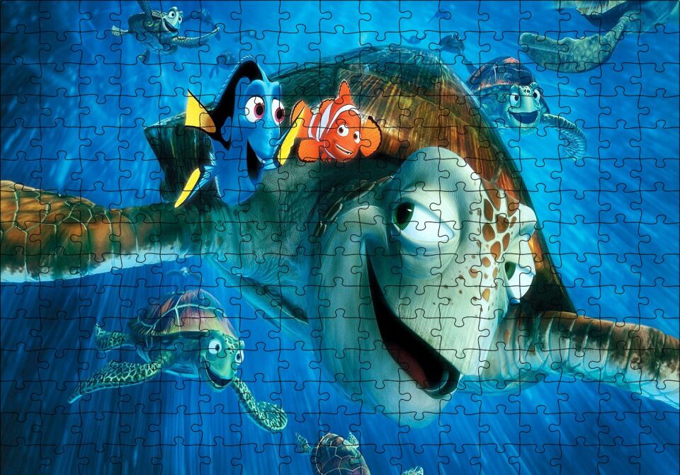 Finding Dory Kaplumbağalar Puzzle Yapboz MDF Ahşap 255 Parça 34 cm X 49 cm