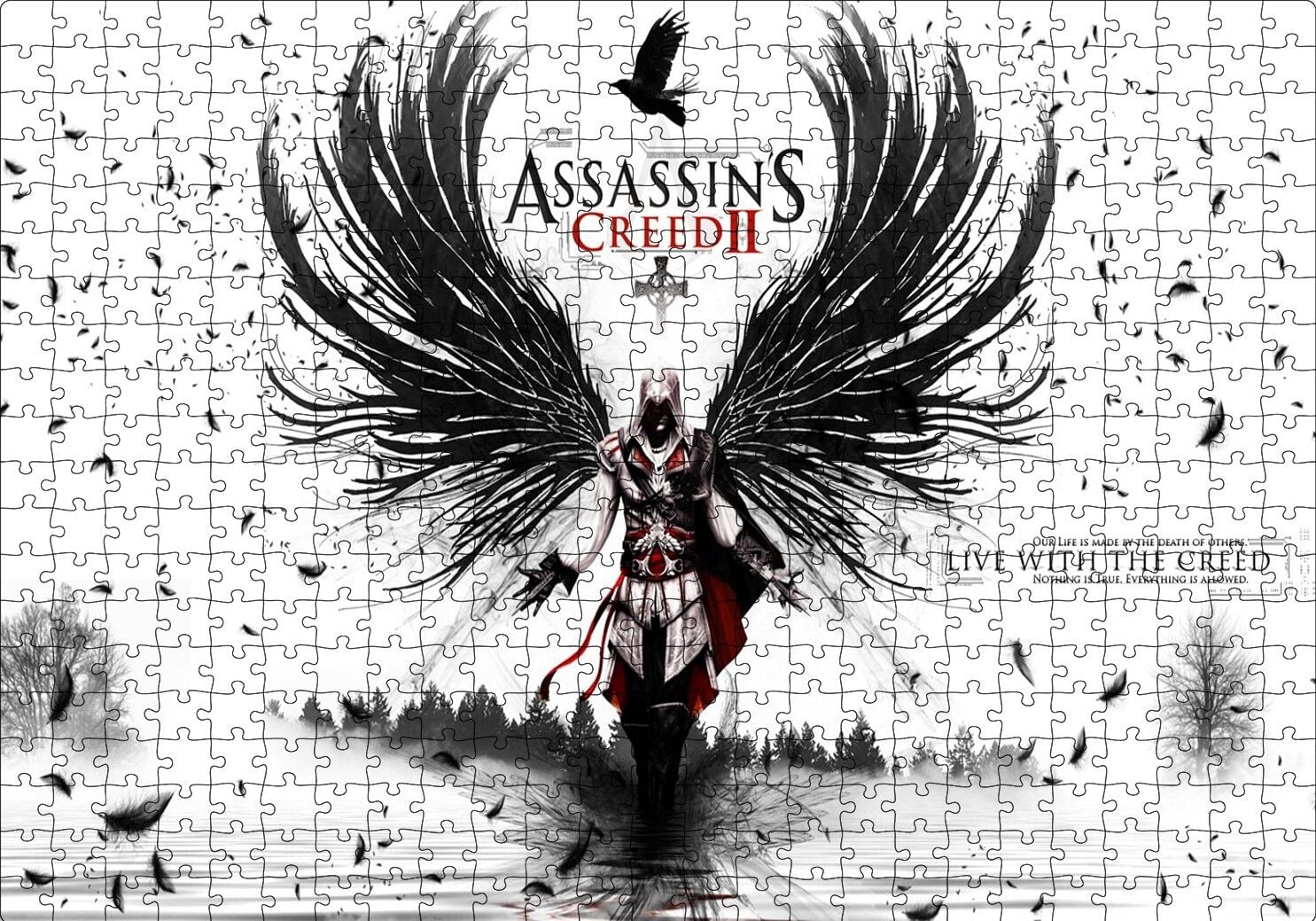 Assassins Creed 2 Oyun Posteri Puzzle Yapboz MDF Ahşap 500 Parça 49 cm X 68 cm