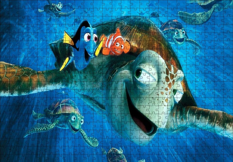 Finding Dory Kaplumbağalar Puzzle Yapboz MDF Ahşap 500 Parça 49 cm X 68 cm