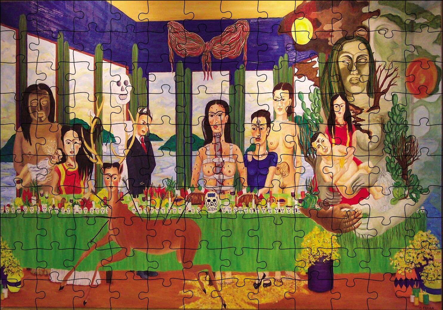 Frida Kahlo Son Akşam Yemeği Puzzle Yapboz MDF Ahşap