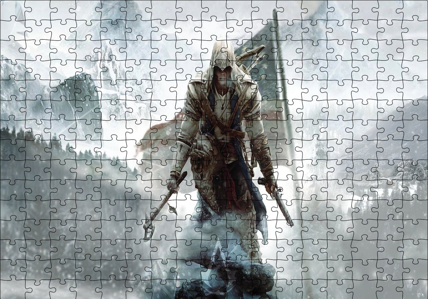 Assassins Creed 3 Karlı Tepeler Puzzle Yapboz MDF Ahşap 255 Parça 34 cm X 49 cm