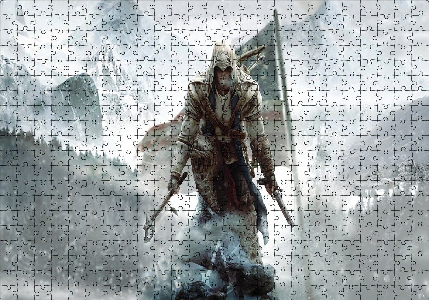 Assassins Creed 3 Karlı Tepeler Puzzle Yapboz MDF Ahşap 500 Parça 49 cm X 68 cm