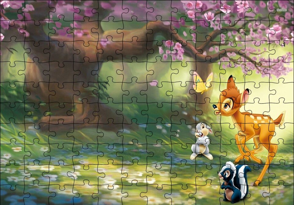 Bambi ve Arkadaşları Ormanda Puzzle Yapboz MDF Ahşap
