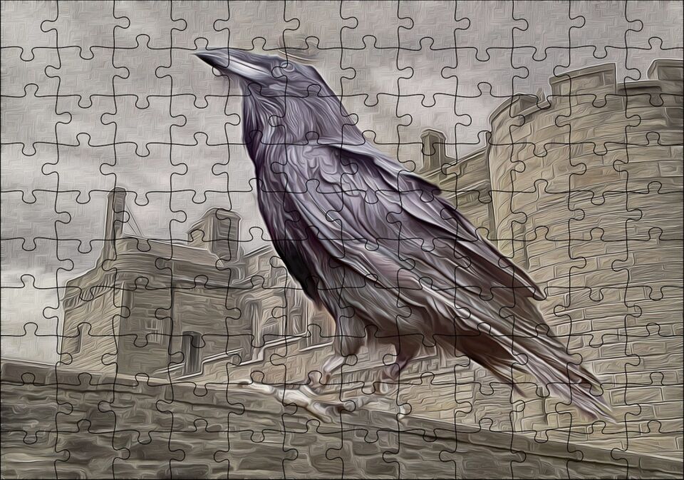 Kuzgunların Kralı Görseli Puzzle Yapboz MDF Ahşap 120 Parça 24 cm X 34 cm