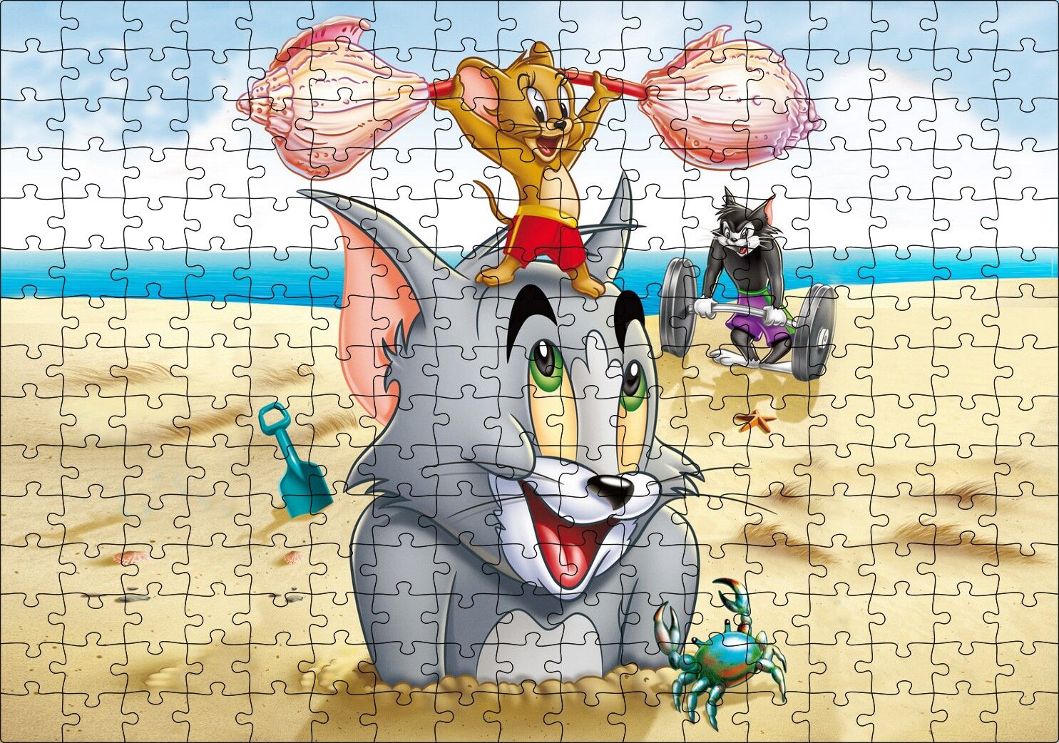 Tom ve Jerry Tough Tumble Puzzle Yapboz MDF Ahşap 255 Parça 34 cm X 49 cm
