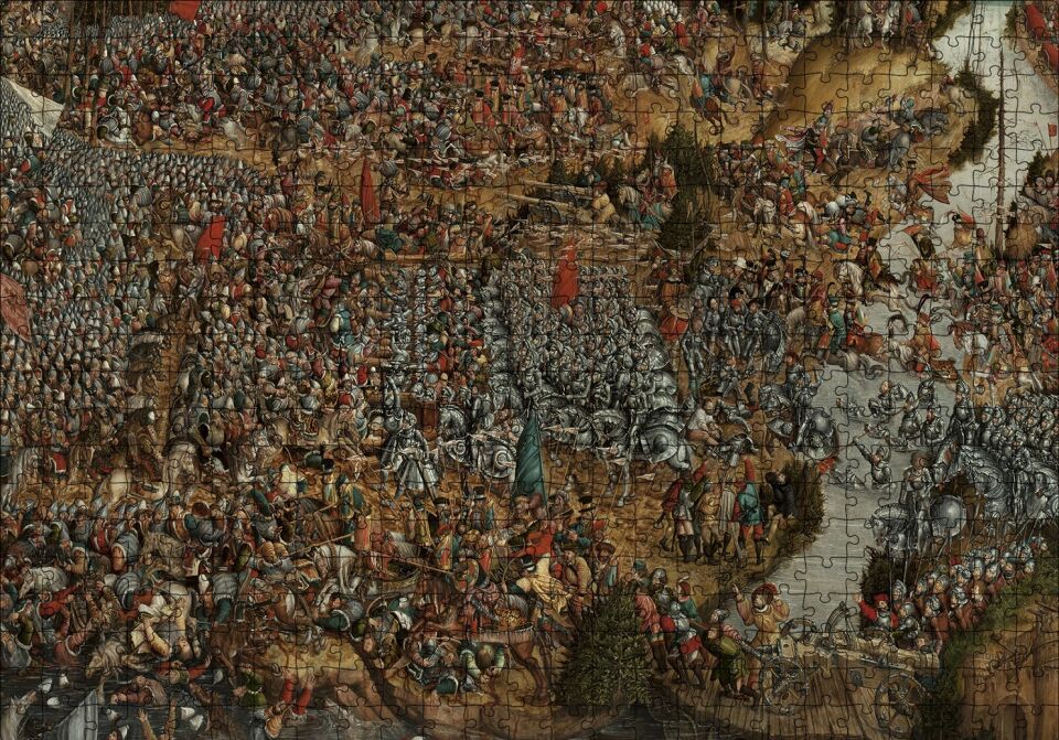 Avrupada Savaş Meydanı Sahnesi Puzzle Yapboz MDF Ahşap 500 Parça 49 cm X 68 cm