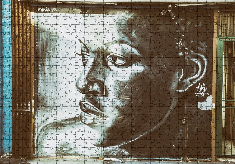 Siyahi Kadın Temalı Duvar Boyama Puzzle Yapboz MDF Ahşap 500 Parça 49 cm X 68 cm