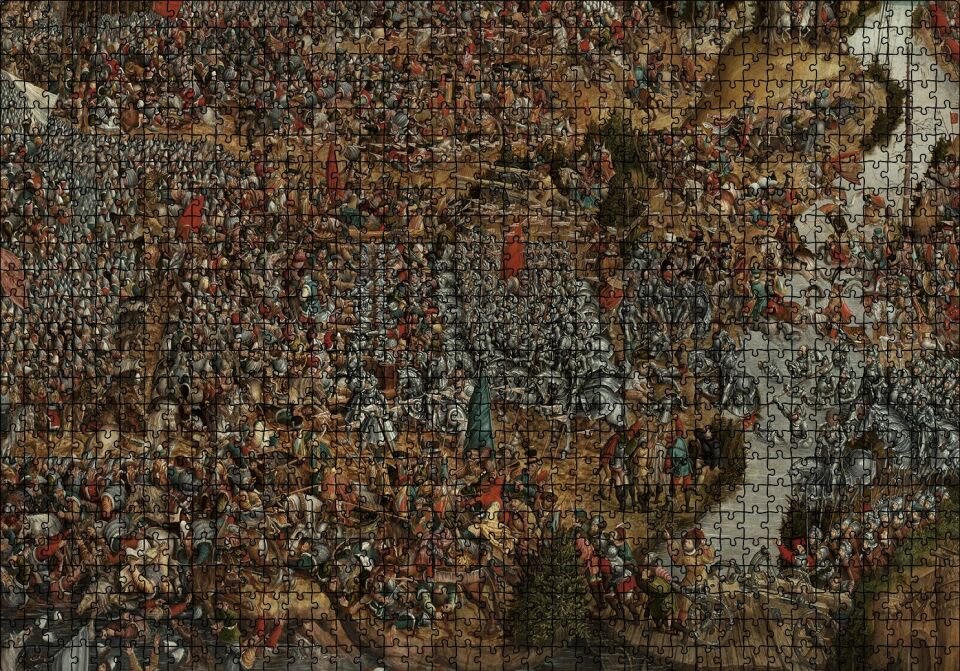 Avrupada Savaş Meydanı Sahnesi Puzzle Yapboz MDF Ahşap 1000 Parça 49 cm X 68 cm