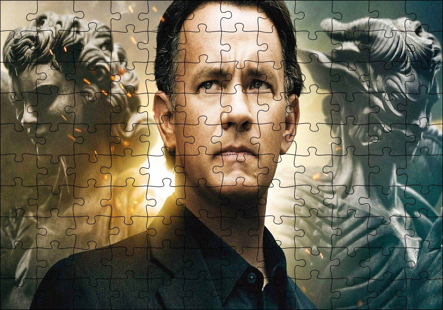 Tom Hanks Melekler Ve Şeytanlar Film Puzzle Yapboz MDF Ahşap 120 Parça 24 cm X 34 cm
