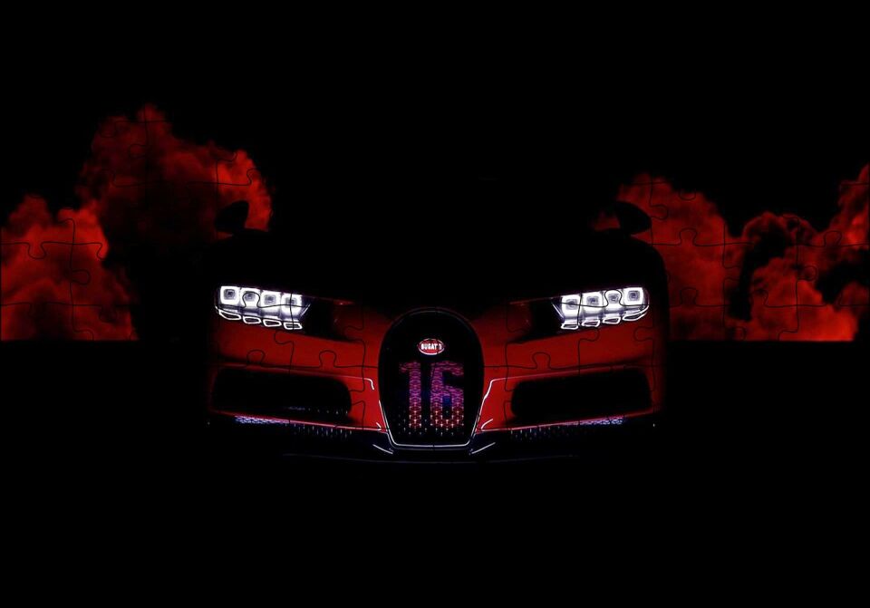 Bugatti Farlar ve Ön Panel Puzzle Yapboz MDF Ahşap