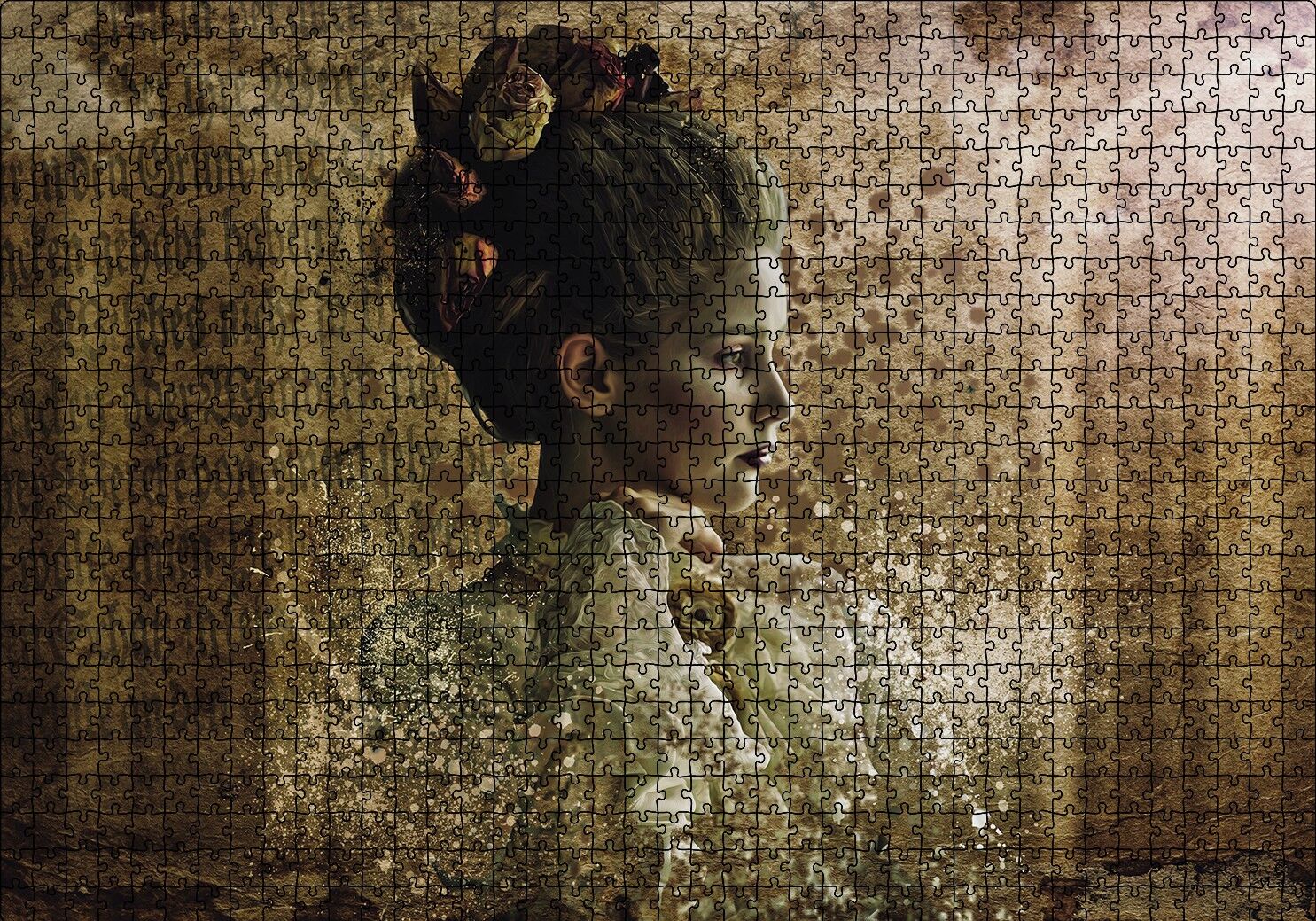 Güzel Genç Model Puzzle Yapboz MDF Ahşap 1000 Parça 49 cm X 68 cm