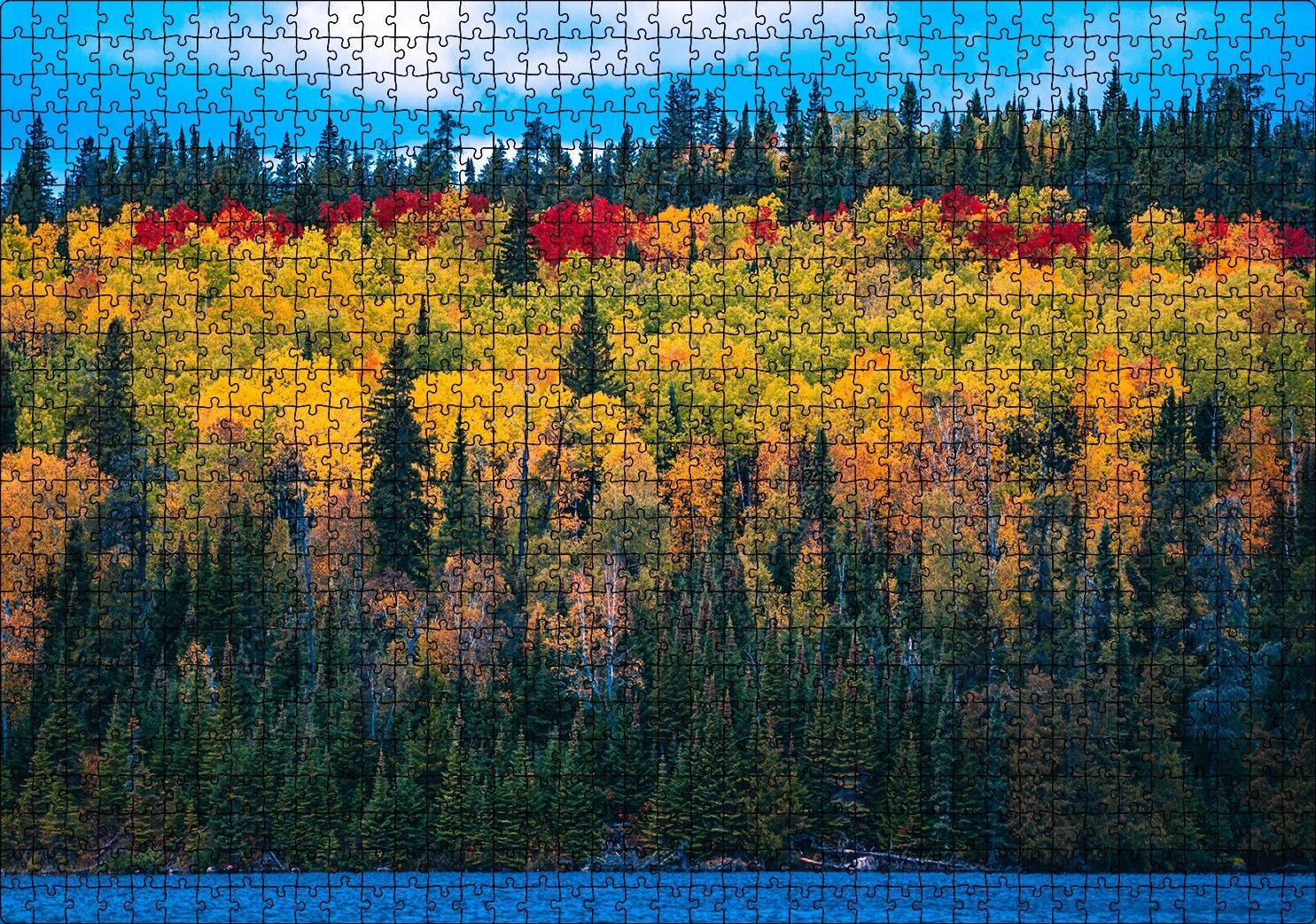 Sonbaharın Tüm Renkleri Puzzle Yapboz MDF Ahşap 1000 Parça 49 cm X 68 cm