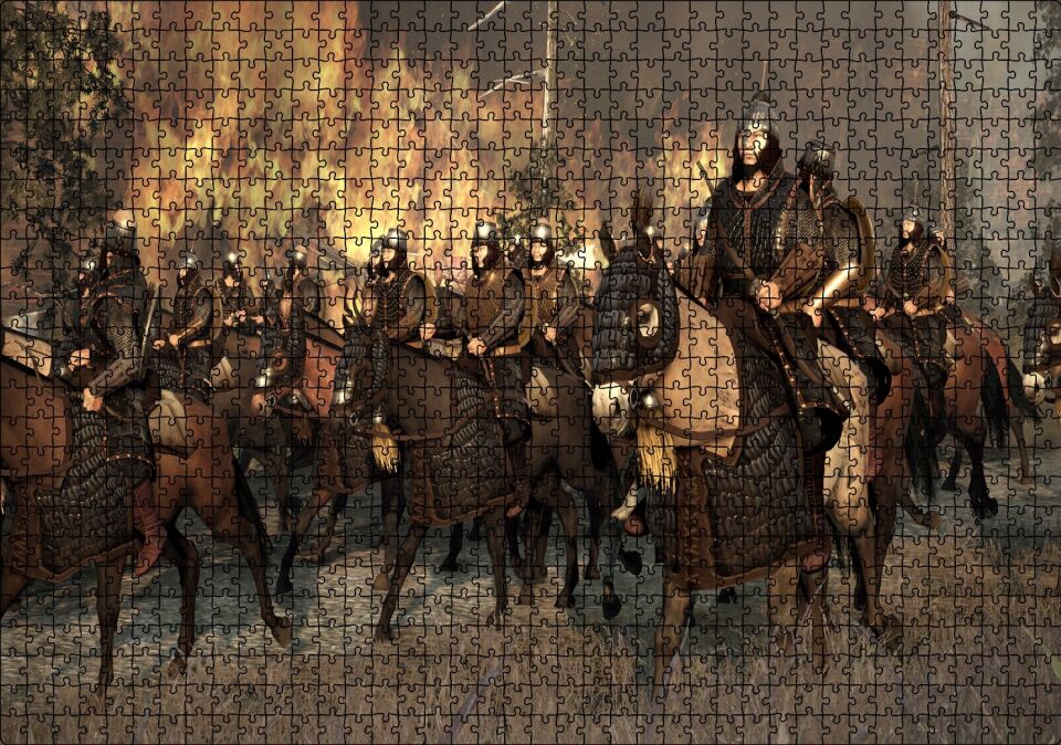 Total War Attila Puzzle Yapboz MDF Ahşap 1000 Parça 49 cm X 68 cm