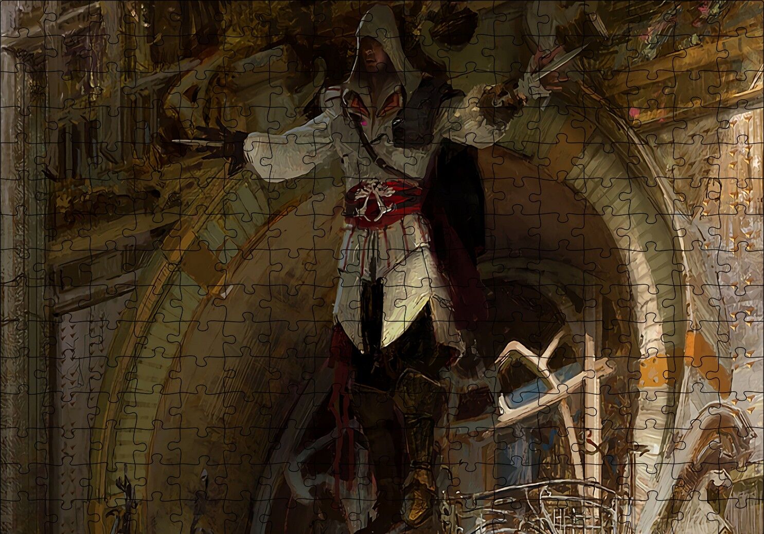 Assassins Creed Bıçaklı Suikastçi Yükseliyor Puzzle Yapboz MDF Ahşap 255 Parça 34 cm X 49 cm