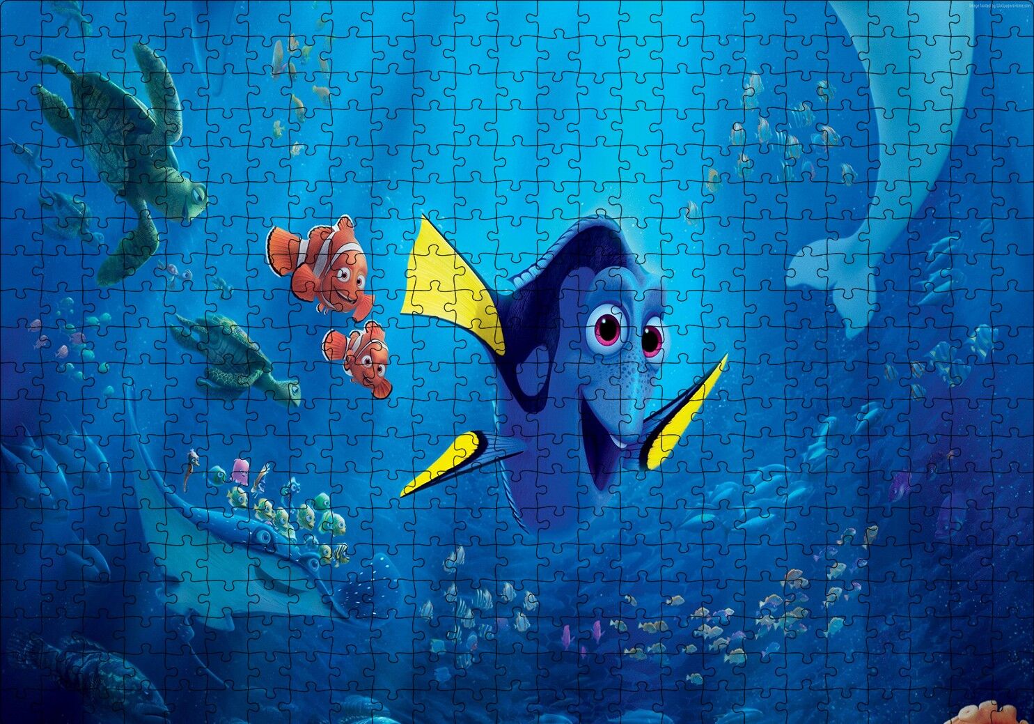 Kayıp Balık Nemo Kaplumbağa Puzzle Yapboz MDF Ahşap 500 Parça 49 cm X 68 cm
