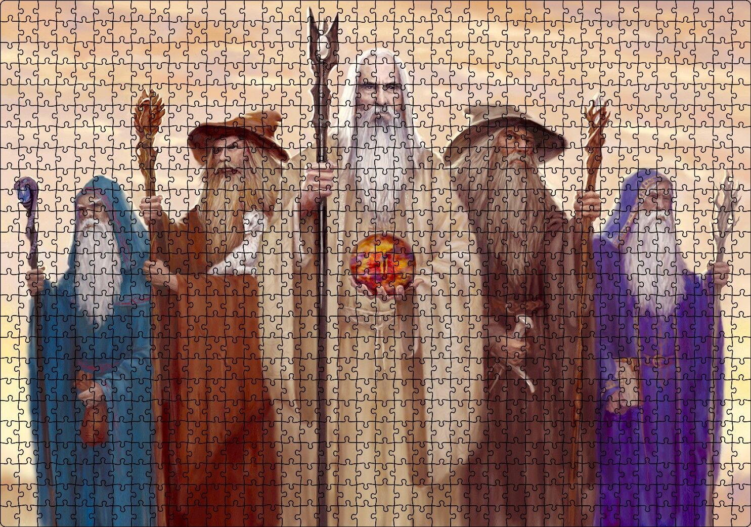 Saruman ve Kötü Büyücüler Puzzle Yapboz MDF Ahşap 1000 Parça 49 cm X 68 cm