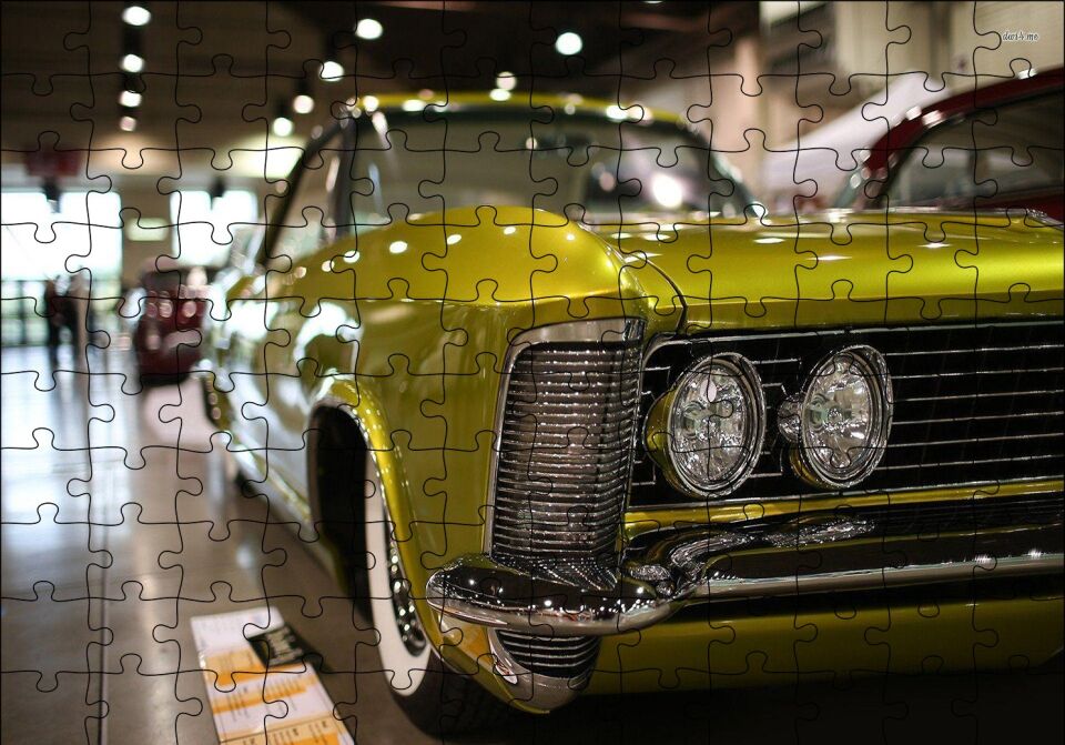 Galeride Altın Rengi Buick Puzzle Yapboz MDF Ahşap 120 Parça 24 cm X 34 cm