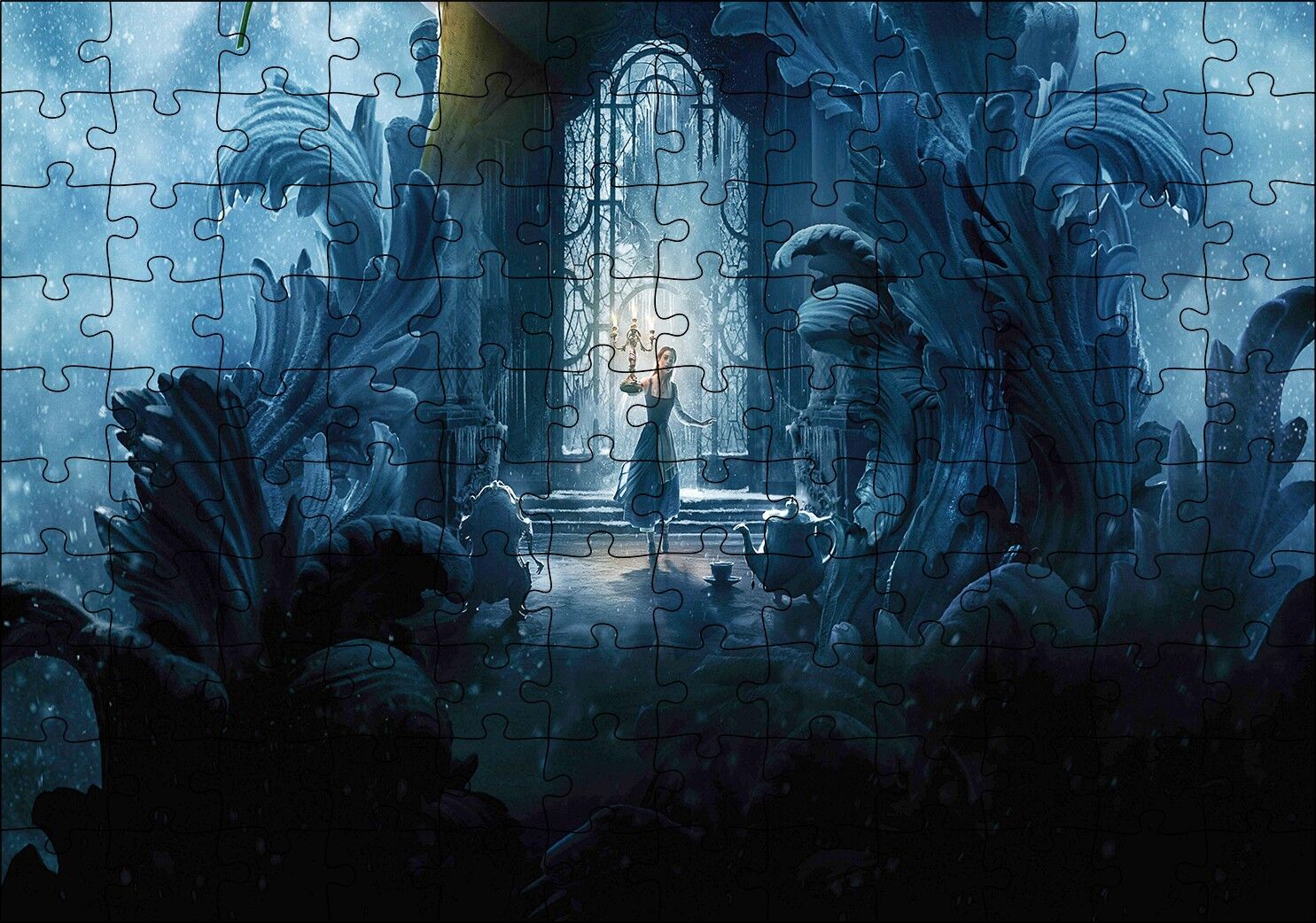 Güzellik Ve Canavar Belle Ve Lumiere Görseli Puzzle Yapboz MDF Ahşap