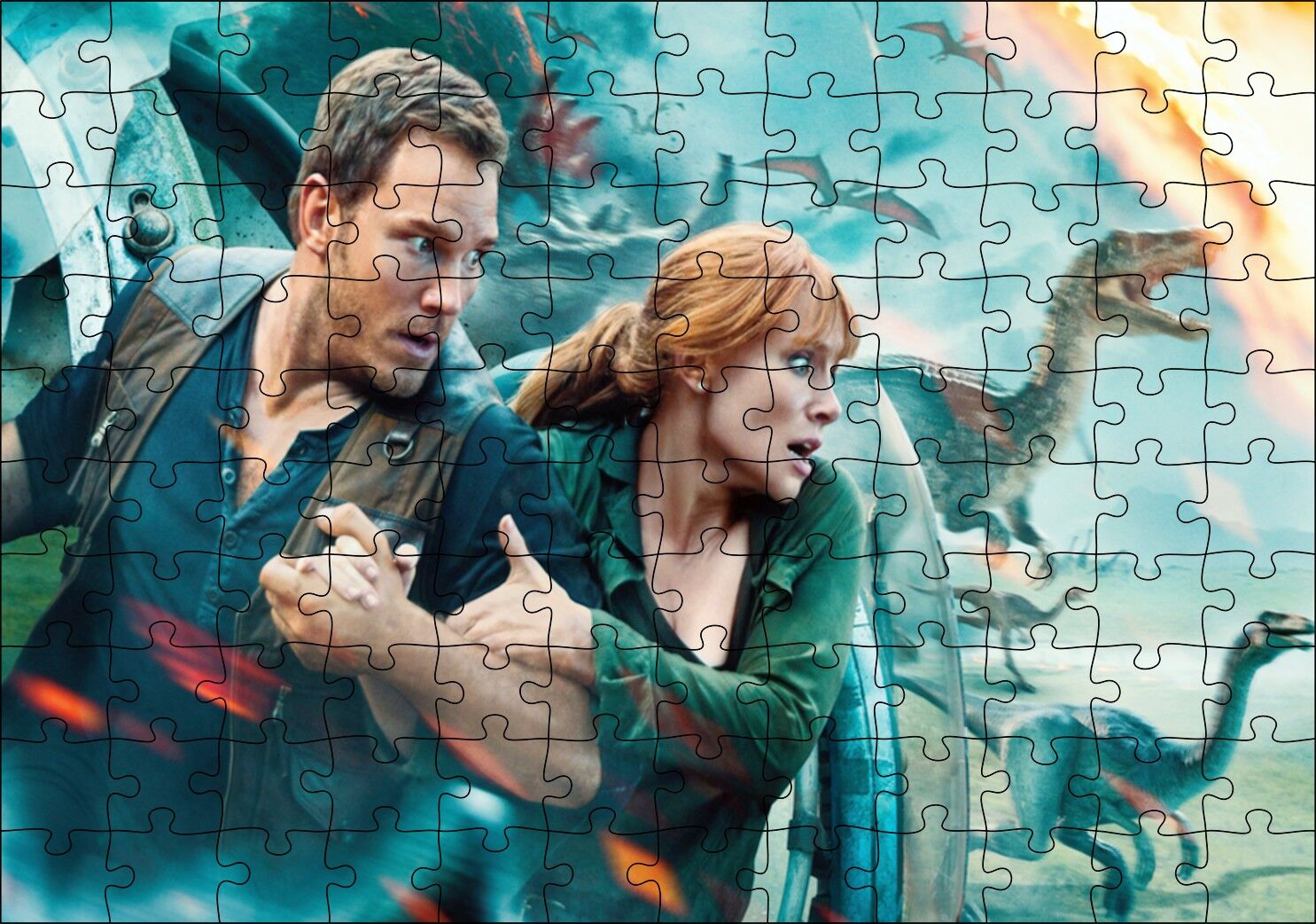 Jurassic World Kayıp Krallık Puzzle Yapboz MDF Ahşap 120 Parça 24 cm X 34 cm