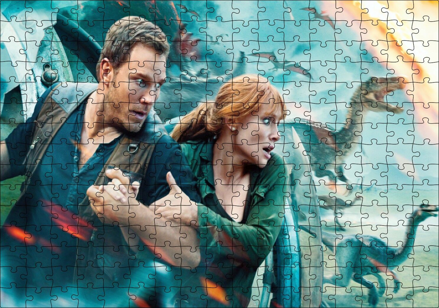 Jurassic World Kayıp Krallık Puzzle Yapboz MDF Ahşap 255 Parça 34 cm X 49 cm