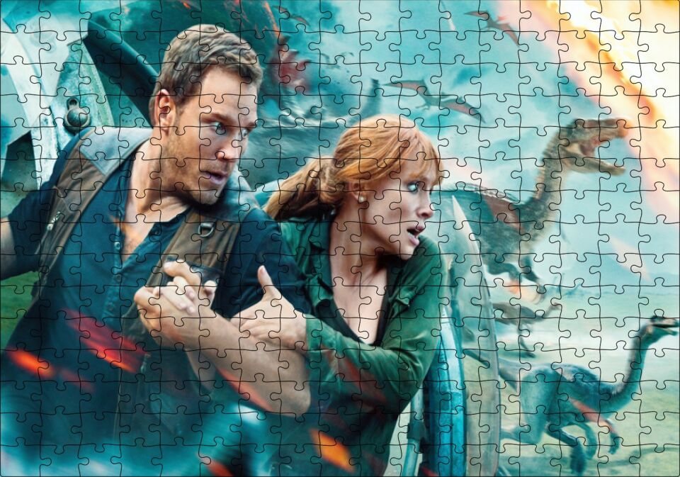 Jurassic World Kayıp Krallık Puzzle Yapboz MDF Ahşap 255 Parça 34 cm X 49 cm
