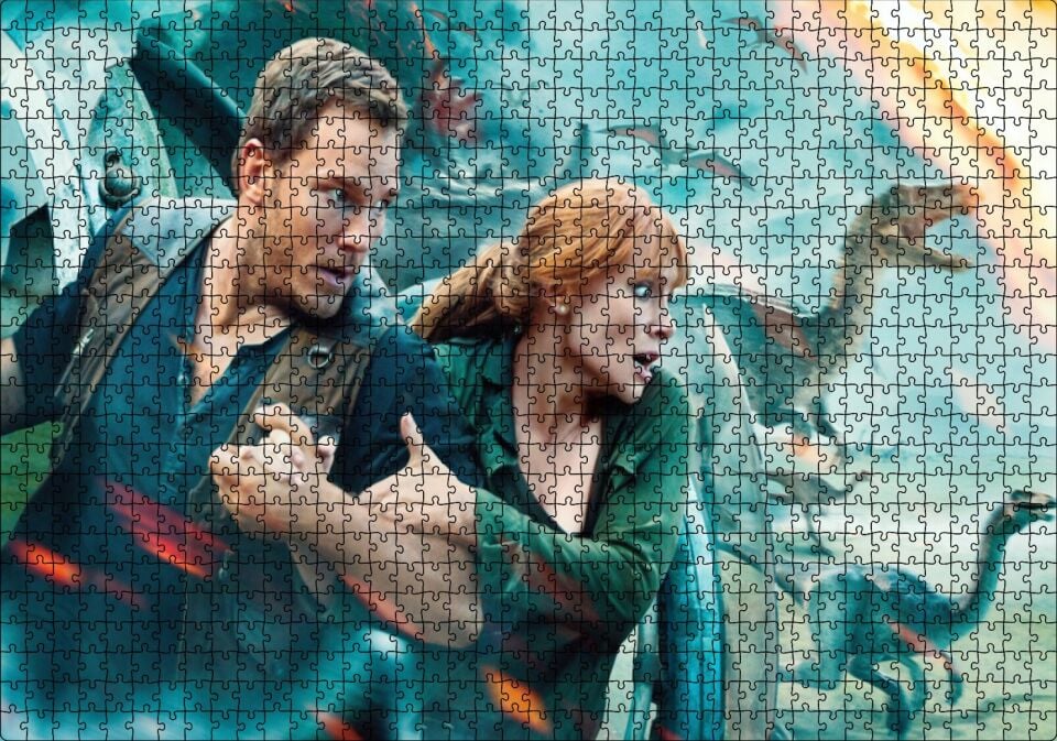 Jurassic World Kayıp Krallık Puzzle Yapboz MDF Ahşap 1000 Parça 49 cm X 68 cm