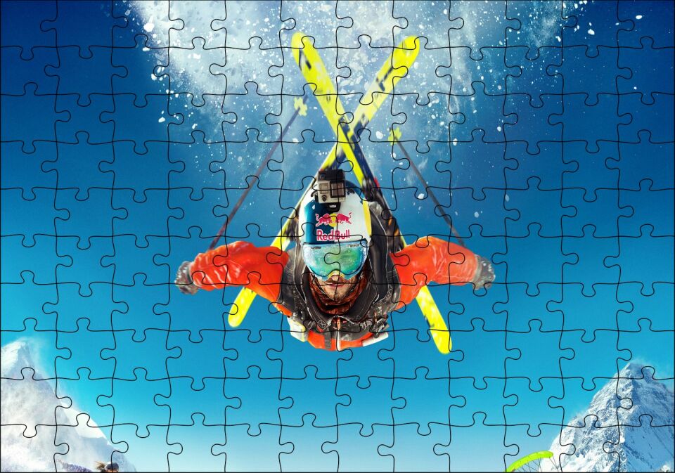 Uçan Kayakçı Spor Puzzle Yapboz MDF Ahşap 120 Parça 24 cm X 34 cm