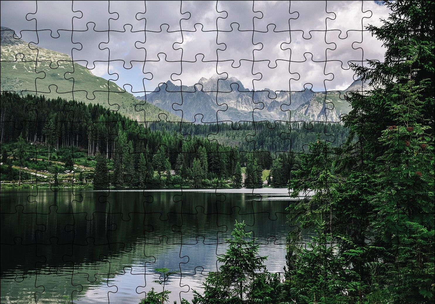 Göl Orman Dağ Puzzle Yapboz MDF Ahşap