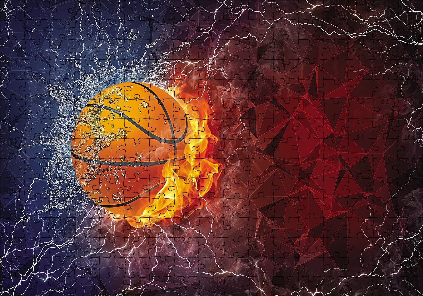 Basketbol Sanatı Puzzle Yapboz MDF Ahşap 255 Parça 34 cm X 49 cm